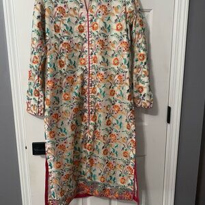 Floral Embroidered Long dress Pakistani Kameez